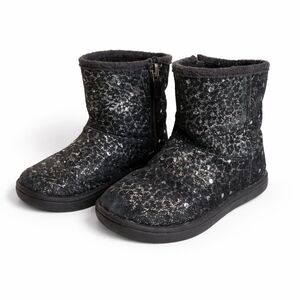 UGG Toddler Size 9 Silver and Black Sparkly Leopard Print Boots